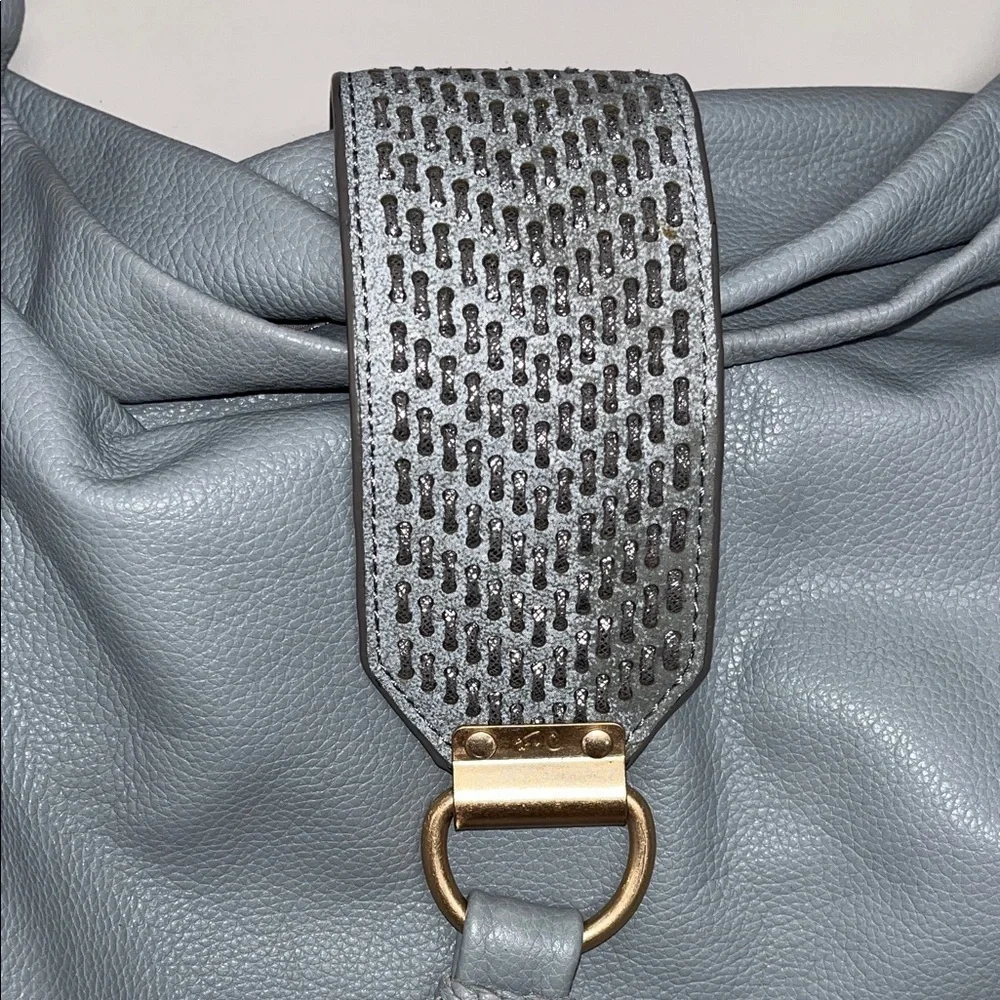 Foley + Corinna Baby Blue / Gray Faux Leather Shoulder Bag